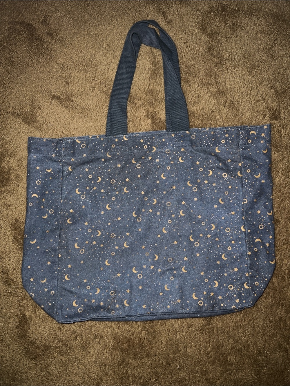 Night Sky Canvas Tote Bag - Blue